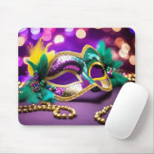 Mardi Gras masker met bokeh verlichting Muismat (Met muis)