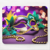 Mardi Gras masker met bokeh verlichting Muismat (Voorkant)
