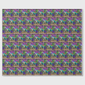 Mardi Gras masker met veren Cadeaupapier (Vlak)