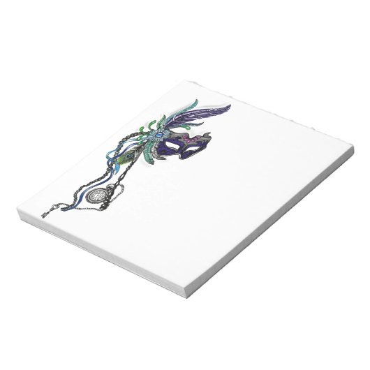 Mardi Gras Masker met zakhorloge Notitieblok (Linkerzijde)