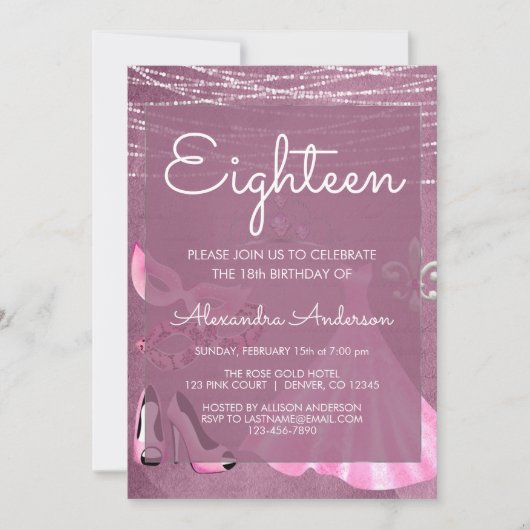 Mardi Gras Masker Paarse Maskerade Verjaardagsfees Kaart (Voorkant)