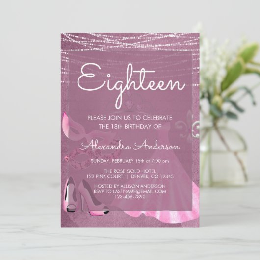 Mardi Gras Masker Paarse Maskerade Verjaardagsfees Kaart (Staand voorkant)