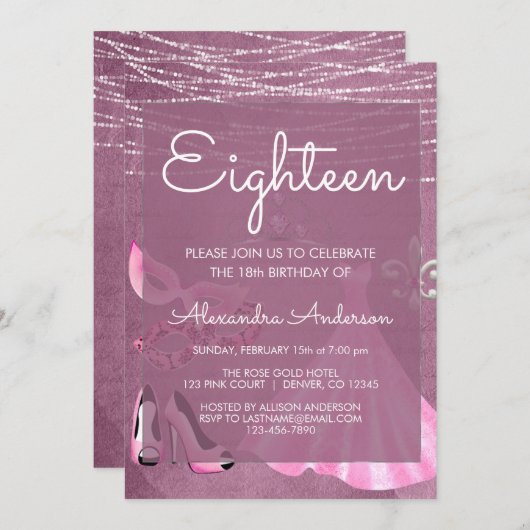 Mardi Gras Masker Paarse Maskerade Verjaardagsfees Kaart (Voorkant / Achterkant)