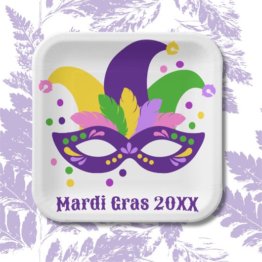 Mardi Gras-masker   Papieren Bordje