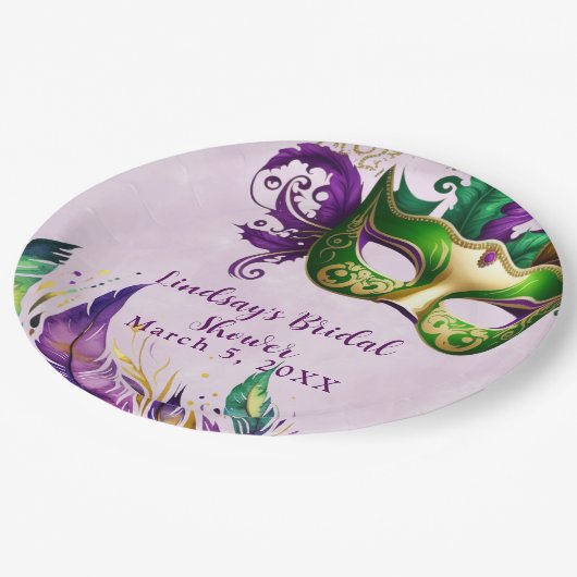 Mardi Gras-masker  Papieren Bordje (Gekanteld)