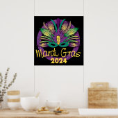 Mardi Gras Masker Poster - 2024 (Keuken)