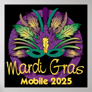Mardi Gras Masker Poster - 2025 - Mobile