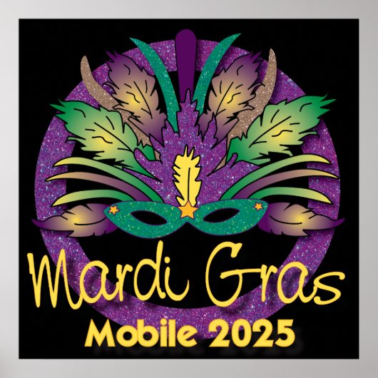Mardi Gras Masker Poster - 2025 - Mobile (Voorkant)