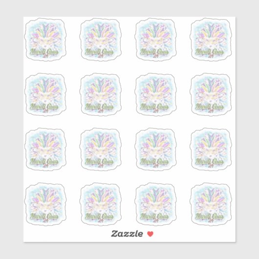 Mardi Gras masker! Sticker (Vel)