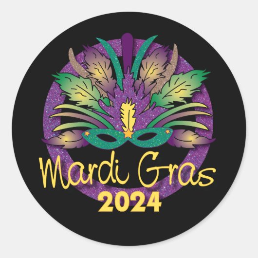 Mardi Gras Masker Sticker -2024 (Voorkant)