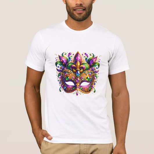 Mardi Gras-masker T-shirt (Voorkant)