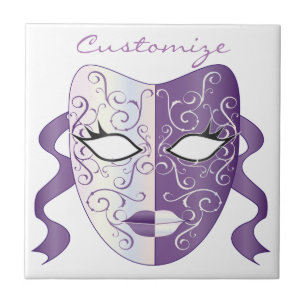 Mardi Gras Masker Thunder_Cove Tegeltje