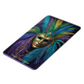 Mardi Gras Masker Veer Kralen Carnaval Aangepaste Magneet (Linkerzijde)