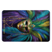 Mardi Gras Masker Veer Kralen Carnaval Aangepaste Magneet (Horizontaal)
