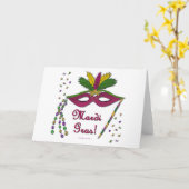Mardi Gras Masker Veer Kralen Kaart (Gele Bloem)
