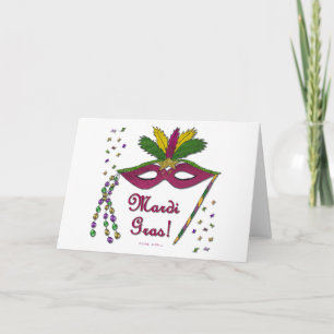 Mardi Gras Masker Veer Kralen Kaart