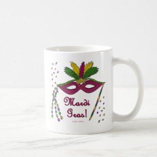 Mardi Gras Masker Veer Kralen Koffiemok