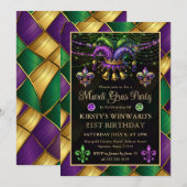 Mardi Gras Maskerade 21e Verjaardag Kaart (Voorkant / Achterkant)