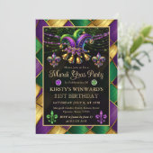 Mardi Gras Maskerade 21e Verjaardag Kaart (Staand voorkant)