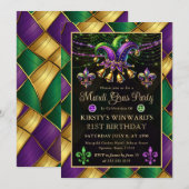 Mardi Gras Maskerade 21e Verjaardag Kaart (Voorkant / Achterkant)
