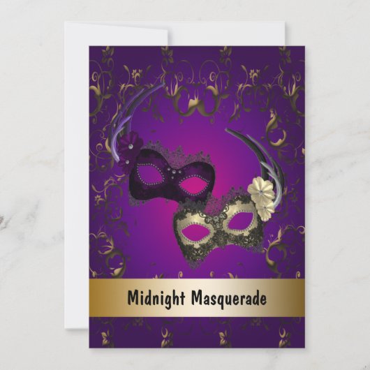 Mardi Gras Maskerade Bal Kaart (Voorkant)