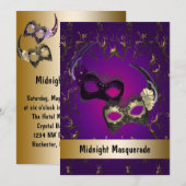 Mardi Gras Maskerade Bal Kaart (Voorkant / Achterkant)