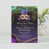 Mardi Gras Maskerade Feest Kaart (Staand voorkant)