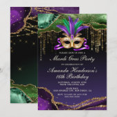 Mardi Gras Maskerade Feest Kaart (Voorkant / Achterkant)