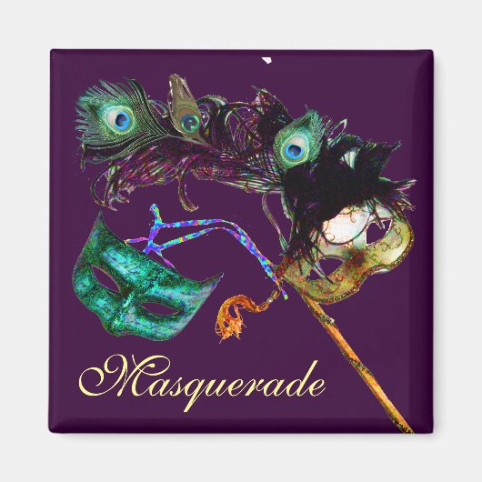 MARDI GRAS MASKERADE FEEST MAGNEET (Voorkant)
