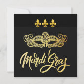 Mardi Gras Maskerade Feest Uitnodiging (Voorkant)