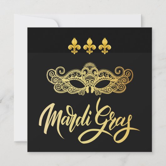 Mardi Gras Maskerade Feest Uitnodiging (Voorkant)