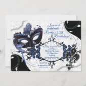 Mardi Gras Maskerade Feest Uitnodigingen (Achterkant)