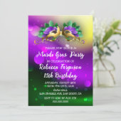 Mardi Gras Maskerade Feestje Kaart (Staand voorkant)