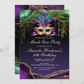 Mardi Gras Maskerade Feestje Kaart (Voorkant / Achterkant)