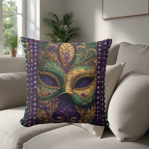 Mardi Gras Maskerade Masker Gouden Kralen Fleur-de Kussen