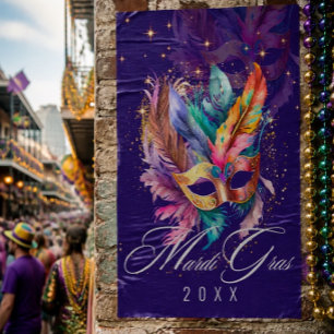 Mardi Gras Maskerade Masker Paarse Poster
