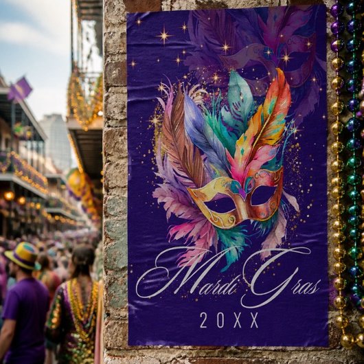 Mardi Gras Maskerade Masker | Paarse Poster