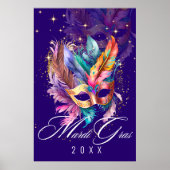 Mardi Gras Maskerade Masker | Paarse Poster (Voorkant)