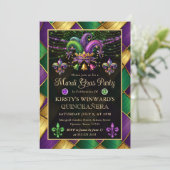 Mardi Gras Maskerade Quinceanera Kaart (Staand voorkant)