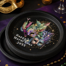 Mardi Gras Maskerademasker Papieren Bordje