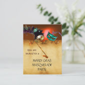 MARDI GRAS MASKERADENPARTY, Geel Kaart (Staand voorkant)