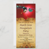 MARDI GRAS MASKERADENPARTY, rood paars Kaart (Achterkant)