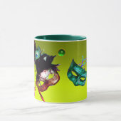 MARDI GRAS MASKERADES MASKERS Geel Topaas Edelstee Mok (Midden)