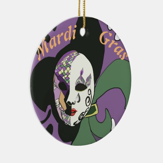 Mardi Gras maskerCake Keramisch Ornament (Rechts)