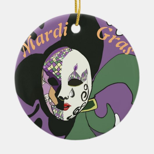 Mardi Gras maskerCake Keramisch Ornament (Voorkant)