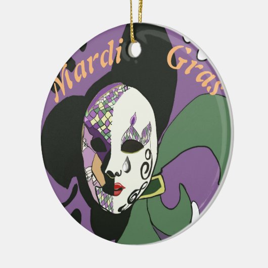 Mardi Gras maskerCake Keramisch Ornament (Links)
