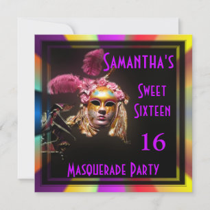 Mardi Gras maskerde zestienpartijen Kaart