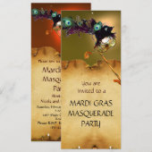 MARDI GRAS MASKERFEest, Geel Oranje Kaart (Voorkant / Achterkant)