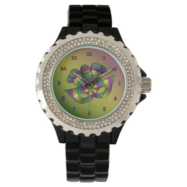 Mardi Gras Maskerhorloge Horloge (Voorkant)