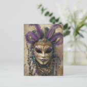 Mardi Gras  Maskerkralen Briefkaart (Staand voorkant)